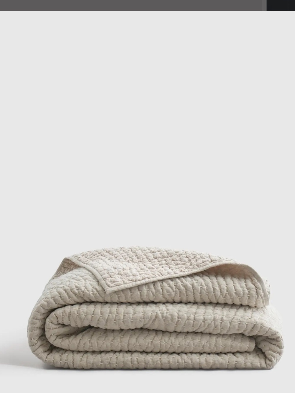 QUINCE King/ Cali King European Linen Cotton Stitch Quilt Color Natural